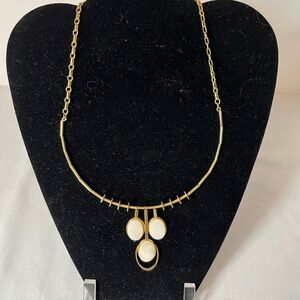 Elegant Gold Necklace with White Accents
